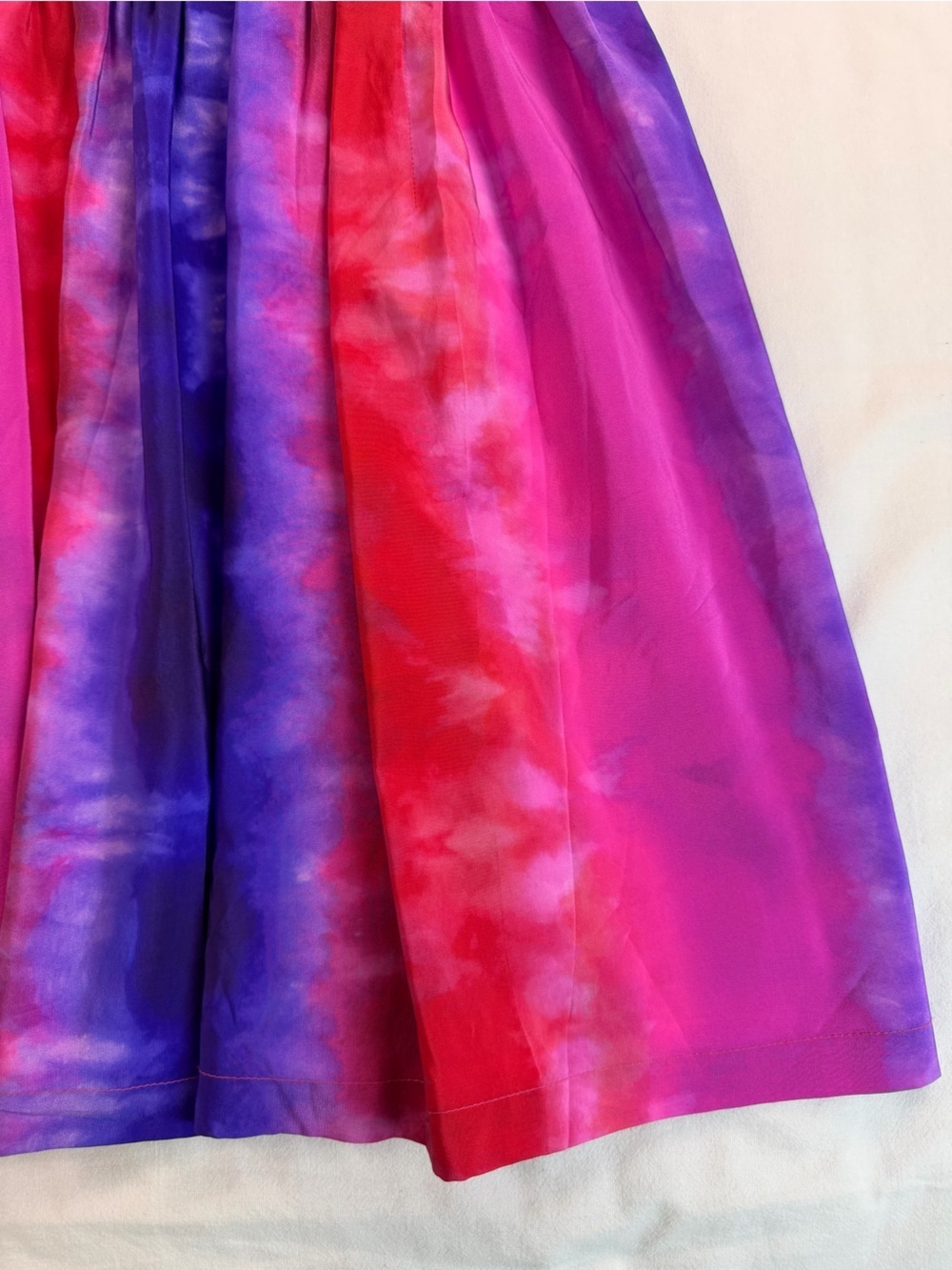 Amanda Uprichard Hot Pink and Purple Silk Fit and Flare Fairycore Mini Dress - Picture 5 of 12